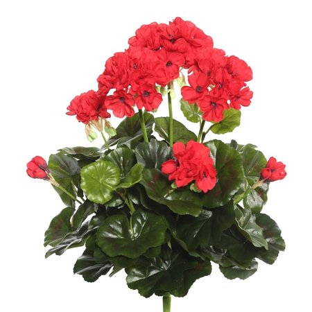 DARE2DECOR Red Geranium Floral Bush 15.25 in. DA879558